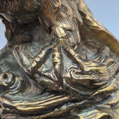 復古鍍金老鷹雕像木底座